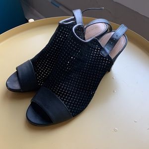 Tahari Eloise Perforated Slingback Caged Sandals